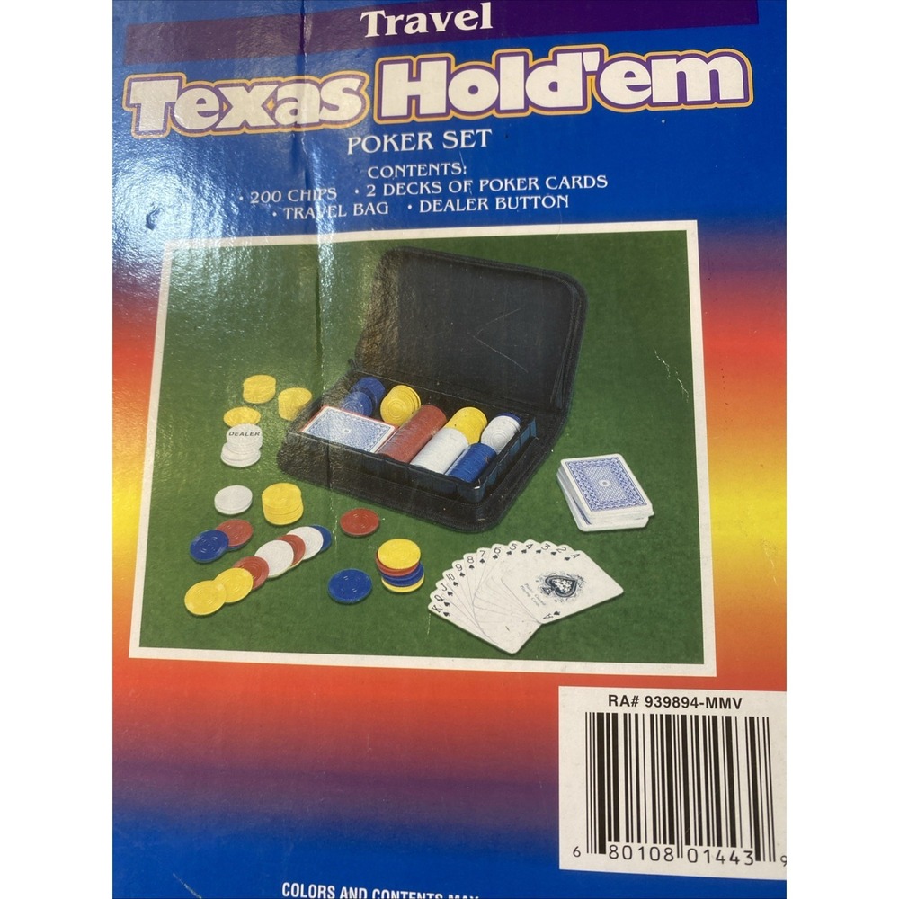 Vtg Excite Travel Texas Hold'Em Poker Set 200 Chips & Travel Case New 90s Y2K - Picture 14 of 16